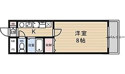 フレーヴァー西京極 2階1Kの間取り