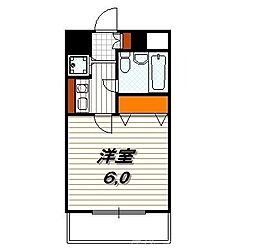 ライオンズマンション四条烏丸 7階1Kの間取り
