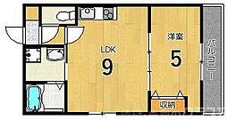 クレアーレ西陣 4階1LDKの間取り