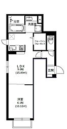 京都市西京区桂南巽町アパート 1LDKの間取図画像