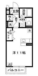 アムール西桂A ワンルームの間取図画像