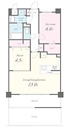 グローリードミール天神 2LDKの間取図画像