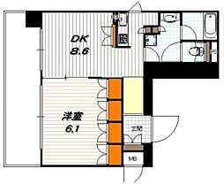 リーガル京都聖護院 1LDKの間取図画像