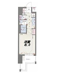 ベラジオ五条堀川2 1Kの間取図画像