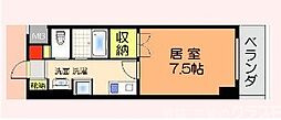 ロイヤルコート院町 1Kの間取図画像