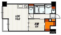 プラネシア東山三条 1LDKの間取図画像