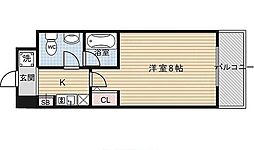 グランドパレス西院西館 1Kの間取図画像