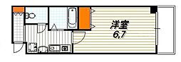 ライブ寺町通り 1Kの間取図画像