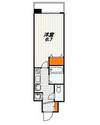 プレサンス京都四条烏丸クロス 1Kの間取図画像