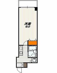 メロディーハイム松原 1Kの間取図画像