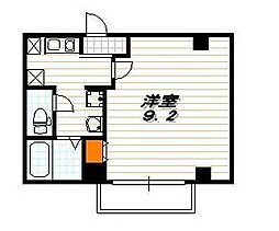 ベルフォーム平安 1Kの間取図画像