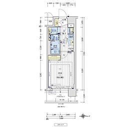 京都市上京区長門町マンション 1Kの間取図画像