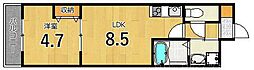 Creare西陣 1LDKの間取図画像