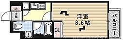 レジディア洛北 1Kの間取図画像