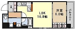 LEGAL京都二条城北 1LDKの間取図画像