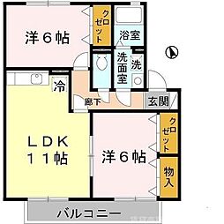シャルマン 2LDKの間取図画像