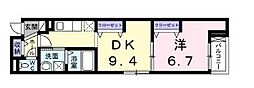 グランディオーズ桂 1DKの間取図画像