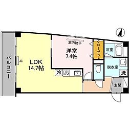 コモダカーサエンマ 1LDKの間取図画像