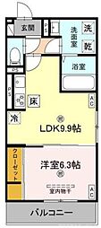 レオパレス伏見 1LDKの間取図画像