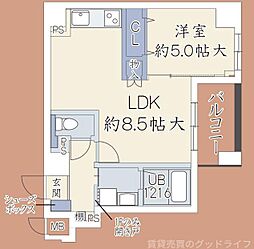 フェリオ千都 1LDKの間取図画像