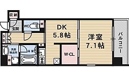アスヴェル京都烏丸五条 1DKの間取図画像