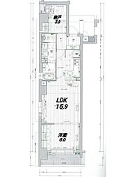 リーガル京都烏丸東 1SLDKの間取図画像