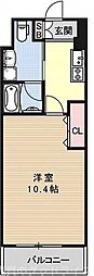レジディア洛北 1Kの間取図画像