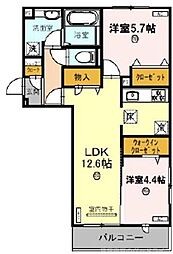 プルミエール上賀茂 2LDKの間取図画像