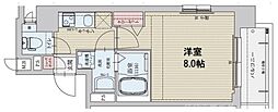 ベラジオ京都烏丸十条 1Kの間取図画像