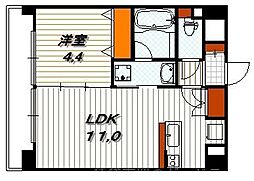 京まちなか湖月 1LDKの間取図画像