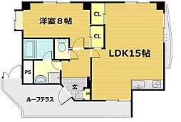 ランブラス御所東 1LDKの間取図画像