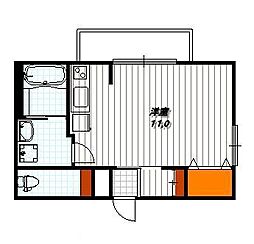 K.H御所前 ワンルームの間取図画像