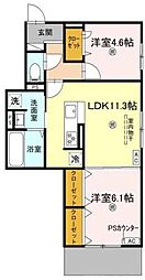 GRAMM北浜 2LDKの間取図画像