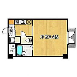 グランドパレス堀川パート2 1Kの間取図画像
