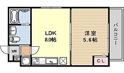 レジデンス西小路小米町 1LDKの間取図画像