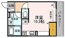 エスポワール東山 ワンルームの間取図画像
