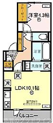 アドラブール 1LDKの間取図画像