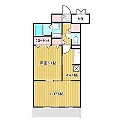 ブランヌーボー 1LDKの間取図画像