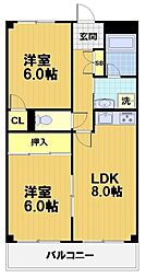 セレーノ祥豊 2LDKの間取図画像