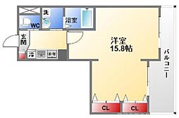 グランレブリー洛西口 1Kの間取図画像