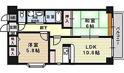 ロザーンジュ堀川 2LDKの間取図画像