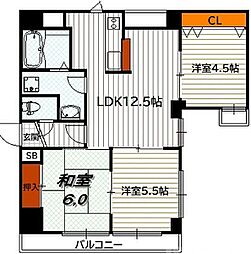 フィエルテ四条烏丸シュッド 3LDKの間取図画像