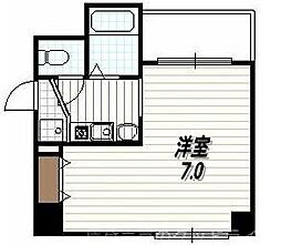 プレジール西院 1Kの間取図画像