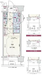 プレサンスTHEKYOTO流雅 1Kの間取図画像