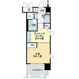 ライオンズマンション四条堀川 1DKの間取図画像