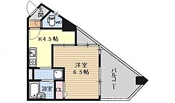 エスリード京都駅前 1DKの間取図画像