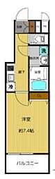 セオリー京都オーラ 1Kの間取図画像
