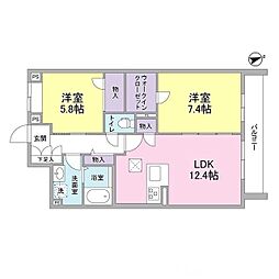 HarpAvenue長岡京 2LDKの間取図画像