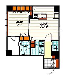 リーガル京都烏丸通り 1LDKの間取図画像