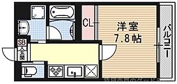 ロゼッタ北山 1Kの間取図画像